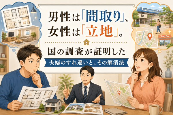 男性は「間取り」、女性は「立地」。国の調査が証明した夫婦のすれ違いと、その解消法