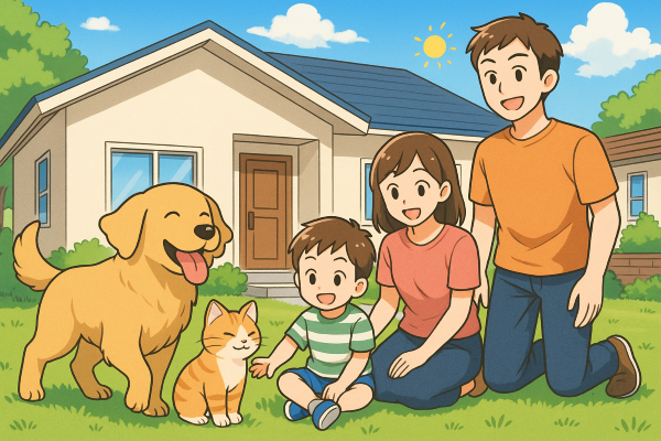 ペットと暮らす新築住宅！人もペットも大満足の家