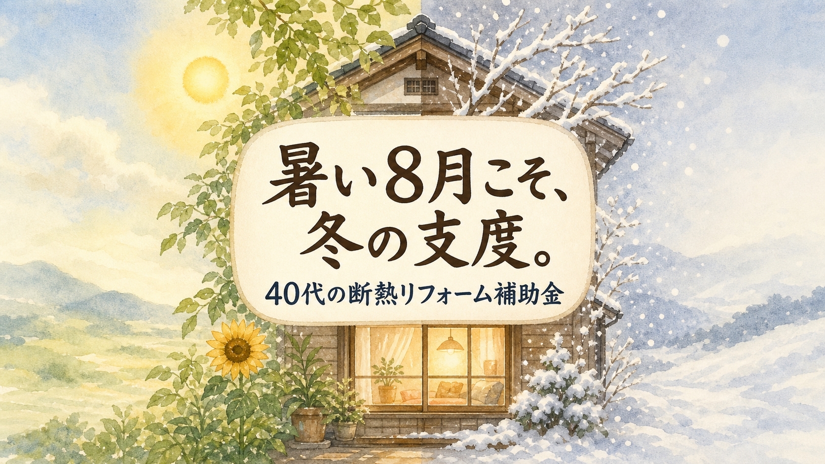 暑い8月こそ、冬の支度。40代の断熱リフォーム補助金