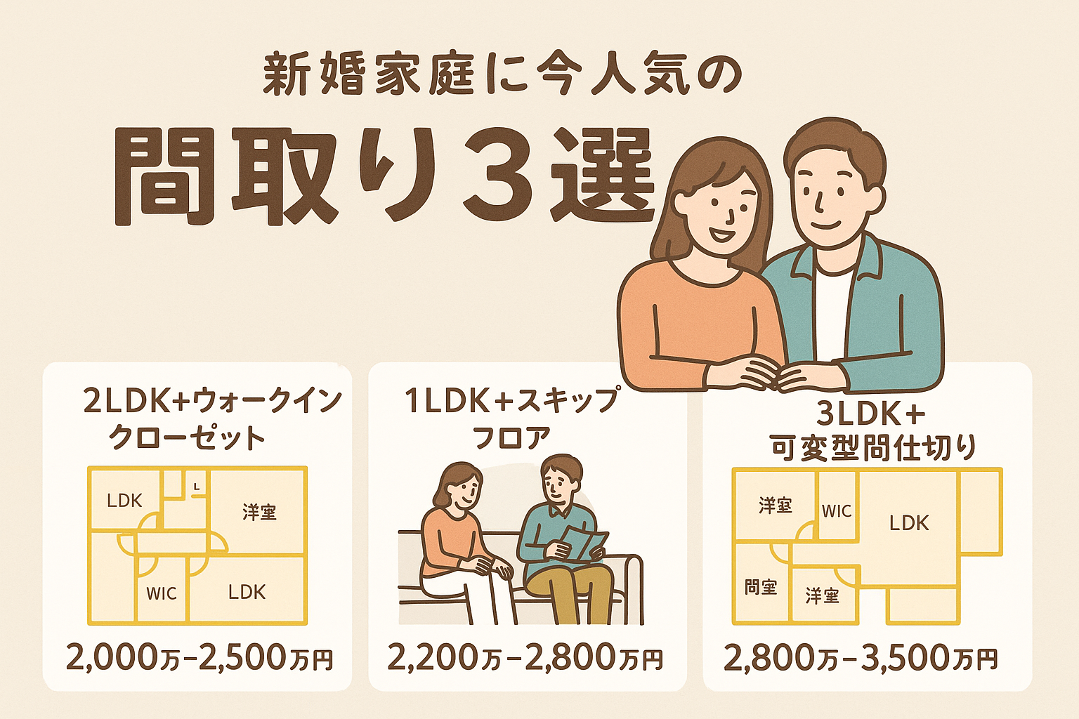 新婚家庭に今人気の間取り3選